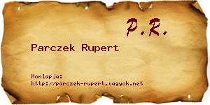 Parczek Rupert névjegykártya